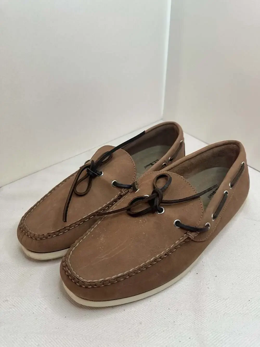 L.L. Bean Brown Leather Boat Shoes, Men's Size 12 EE